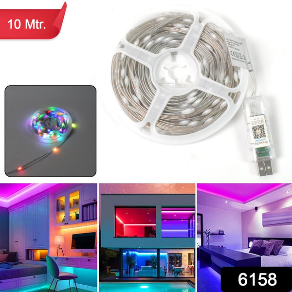 Multi Coloured 10M RGB LED Strip Lights (1 Pc) - justgrabit.in | Just Grab It