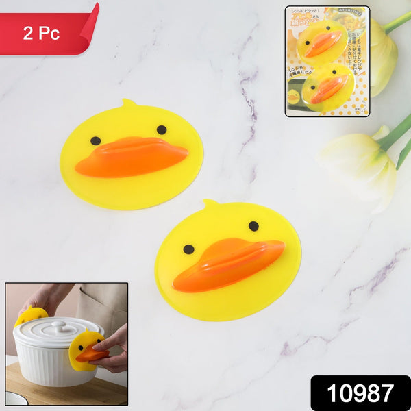 Cute Duck Shape Silicone Hot Pot Holder (2 Pc) - justgrabit.in | Just Grab It