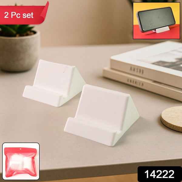 Compact Plastic Mobile Phone Holder Stand (2 Pc & Mix Color) - justgrabit.in | Just Grab It