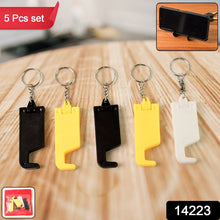 2 in 1 Plastic Keychain with Mobile Stand / Phone Holder (5 Pcs Set / Multicolor) - justgrabit.in | Just Grab It