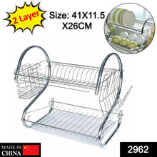 Stainless Steel 2 Layer Kitchen Dish Rack / Plate Cutlery Stand - Justgrabit Inc.