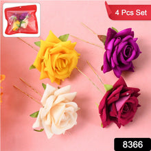 Colourful Flowing Flower Hair Pin (4 Pcs Set / Mix Color), Hair accessories - justgrabit.in | Just Grab It