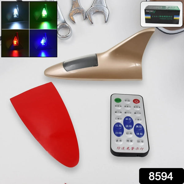 Shark Fin Light With Remote, LED Signal Antenna Solar Shark Fin Car Roof Light Sensor Decoration Flashing Lamps, Solar Powered Radio Signal for Car Lamp Accessories (1 Pc)  - Justgrabit Inc.