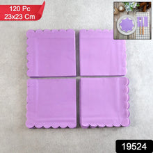Lilac Scalloped Disposable Paper Napkin (23 x 23 cm / 120 Pc) - justgrabit.in | Just Grab It