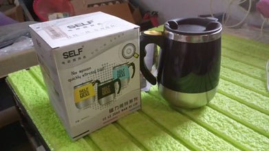 Self Stirring Mug With Lid used in all kinds of household and official places for serving drinks, coffee, any types of beverages etc. (1 Pc / 400 ML) - Justgrabit Inc.