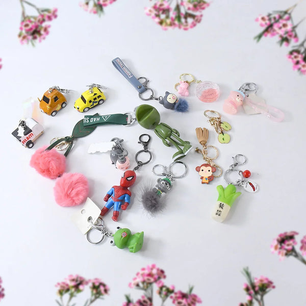 Mix Design & Size Keychain - Durable & Stylish Accessory (1 Pc / Mix Color) - Justgrabit Inc.