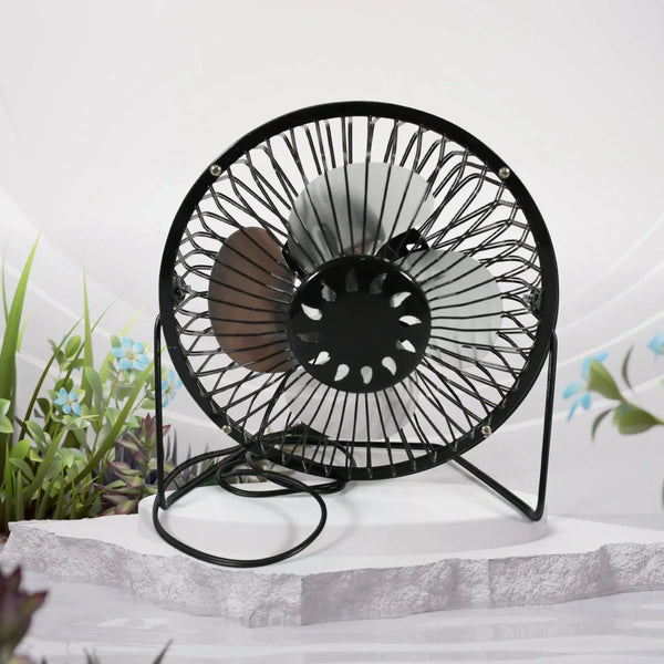 USB Table Desk Personal Metal Electronic Fan, Compatible with Computers, Laptops, Student Dormitory, Suitable For Office, School Use (1 Pc) - justgrabit.in | Just Grab It