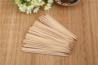 Camping Wooden Color Bamboo BBQ Skewers Barbecue Shish Kabob Sticks Fruit Kebab Meat Party Fountain Bamboo BBQ Sticks Skewers Wooden (30cm) - justgrabit.in | Just Grab It