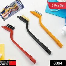 3pc Mini Wire Brush Set Brass Nylon Stainless Steel Bristles Household Cleaning Brush for Gas Stove, Smoke Machine Tool Burner Tiles Tap Rust Removal Welding Slag Dirt & Paint Scrubbing (3 Pcs Set) - justgrabit.in | Just Grab It
