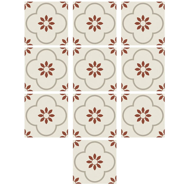 Peel and Stick Floor Tiles Kitchen / Bathroom Backsplash Sticker Detachable Waterproof DIY Tile Stickers for Wall Decoration Tiles Home Decoration (8x8 Inch / 10 Pcs Set) - justgrabit.in | Just Grab It