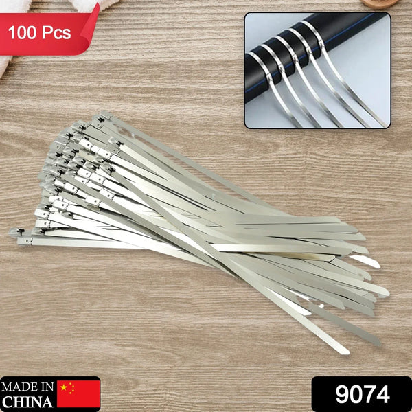 Stainless Steel Cable TIE Used for Solar, Industrial and Home Improvement Multipurpose HIGH Strength, Self - Locking Zip Ties, Multi - purpose Tie, Portable Rustproof 100Pcs Wide Application Zip Tie Set for Building (100 pcs Set / 4.6x200MM) - justgrabit.in | Just Grab It