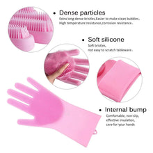 Reusable Silicone Cleaning Brush Scrubber Gloves (Multicolor) - Justgrabit Inc.