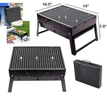 Folding Barbeque Charcoal Grill Oven (Black, Carbon Steel) - Justgrabit Inc.