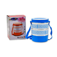 3 layer Adjustable Insulated Tiffin Set of 1, Blue 3 Containers Lunch Box - justgrabit.in | Just Grab It