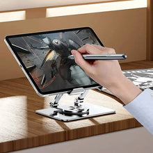 Aluminum Alloy 360°Rotating Bracket, Adjustable Tablet Stand, Portable Foldable Ergonomic Tablet Support - justgrabit.in | Just Grab It