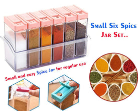 Plastic Spice Jars (6 pcs, 14x22x8cm, Multicolour) - Justgrabit Inc.