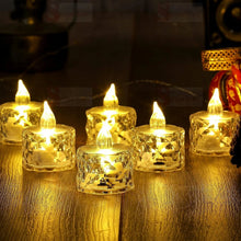24 Pcs Flameless and Smokeless Decorative Acrylic Candles Transparent Led Tea Light Candle for Gifting, House, Diwali, Christmas, Festival, Events Decor Candles, Diwali - justgrabit.in | Just Grab It