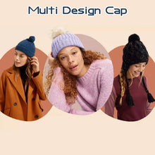 Mix Design Winter cap for Women Warm Thick Cotton Lining Skull Cap Warm Cap Outdoor Sports Hat for Ladies - Justgrabit Inc.