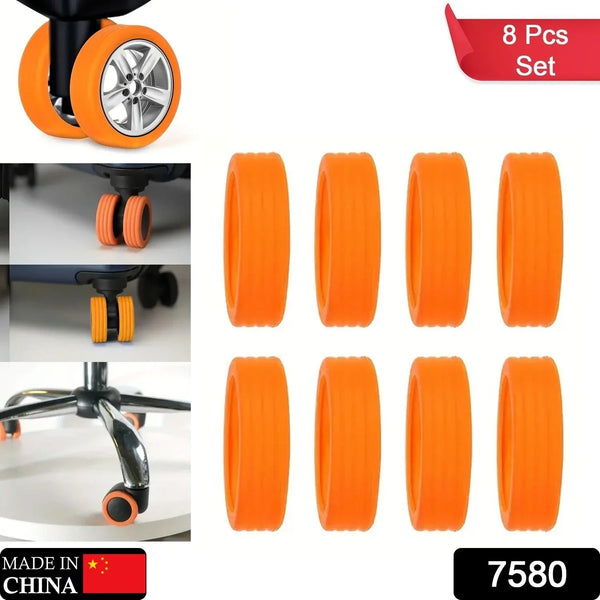 Silicone Luggage Wheel Covers – Noise Reduction & Protection (8 Pcs) - justgrabit.in | Just Grab It