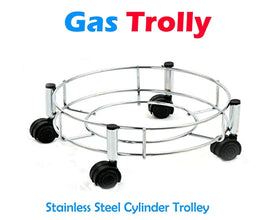 Stainless Steel Gas Cylinder Trolley - justgrabit.in | Just Grab It