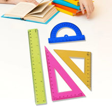 4 - Piece Geometry Set, Triangle Ruler Protractor Straight Ruler - Justgrabit Inc.
