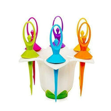Dancing Doll Fruit Fork Cutlery Set with Stand Set of 6. - Justgrabit Inc.