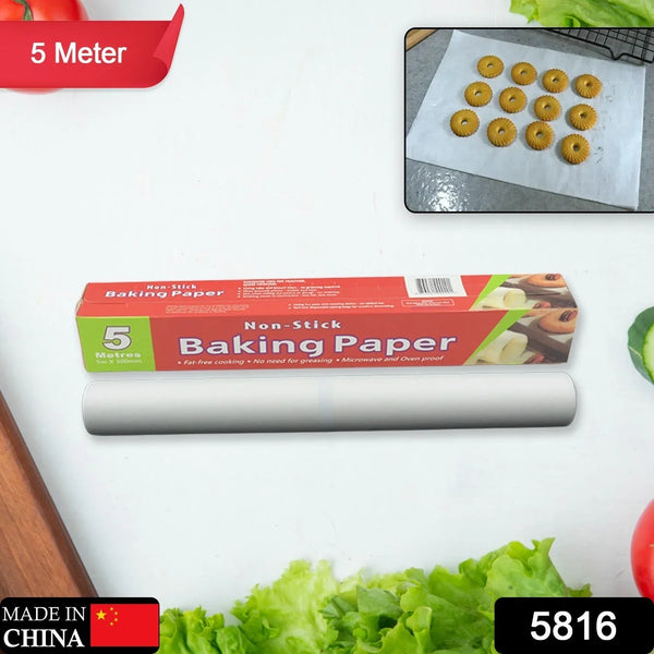 Non - Stick Parchment Paper: Easy Cleanup for Baking, Grilling & More (Microwave & Oven Safe / 5 MTR) - justgrabit.in | Just Grab It