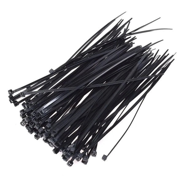 3×100 MM Nylon Self Locking Cable Ties, Heavy Duty Strong Zip Wire Tie. Pack of 100pc - Black - Justgrabit Inc.