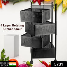 Metal High Quality Kitchen Trolley Kitchen Organizer Items and Kitchen Accessories Items for Kitchen Rack Square Design for Fruits & Vegetable Onion Storage Kitchen Trolley with Wheels (4 Layer) - justgrabit.in | Just Grab It