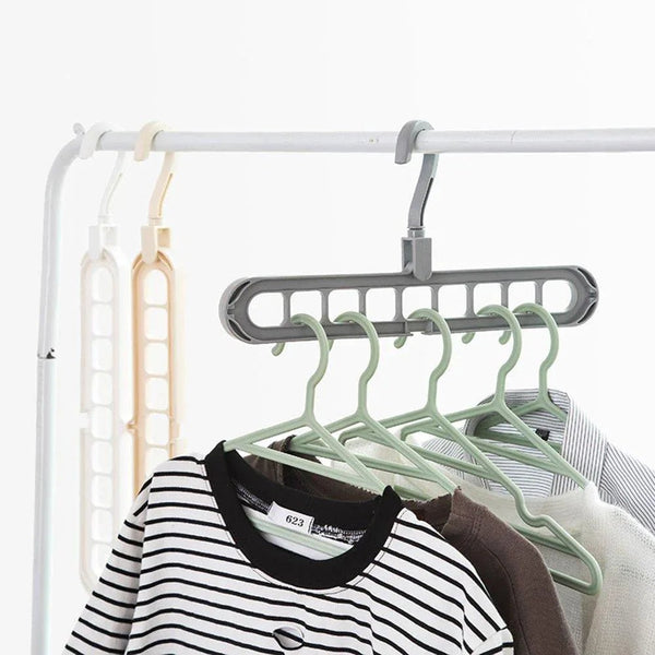 9 Hole Plastic Hanger Hanging hook Indoor Wardrobe Clothes Organization Storage Balcony Windowsill Suit Racks - justgrabit.in | Just Grab It