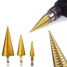 3X Large HSS Steel Step Cone Drill Titanium Bit Set Hole Cutter (4 - 32, 4 - 20, 4 - 12mm) - Justgrabit Inc.