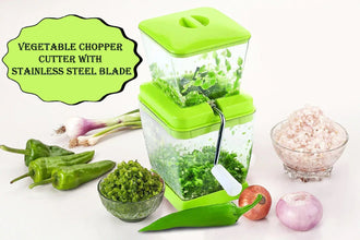 Plastic Vegetable Chopper Cutter with Stainless Steel Blade - Justgrabit Inc.