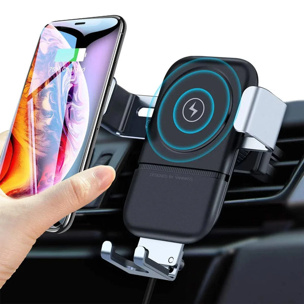 Car Phone Holder Wireless Car Charger 10W Qi Fast Charging Car Charger Gravity Auto Clamping 360Â° Rotation Air Vent Car Mount Holder - Justgrabit Inc.