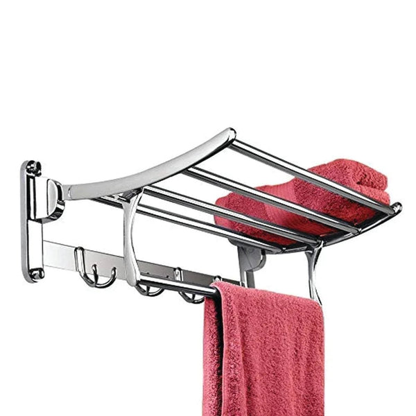 Stainless Steel Folding Towel Rack Cum Towel Bar 18 Inch - Justgrabit Inc.