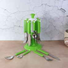 Stainless Steel Cutlery Set with Stand - (24 Pc) - justgrabit.in | Just Grab It