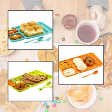 4 - Compartment Plastic Dish Set with Spoon & Fork – Versatile Dinner & Pav Bhaji Plate - Justgrabit Inc.