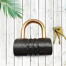 Heavy - Duty Iron Padlock – 82mm Black Spray Lock with Brass Core & 5 Keys, Waterproof & Anti - Theft - Justgrabit Inc.
