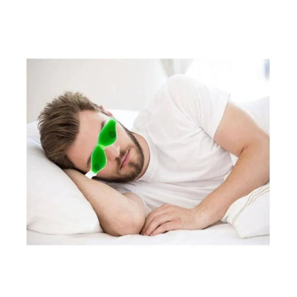 Cold Eye Mask with Stick - on Straps (Green) - Justgrabit Inc.