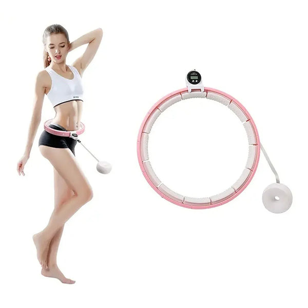 Fitness Adjustable Detachable Fitness Hula Hoop Ring Smart Round Count & Weight Loss Gym Equipment Exercise Smart Hula Hoops - justgrabit.in | Just Grab It