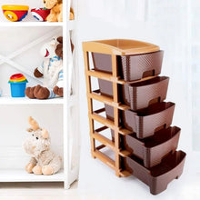 5tier Plastic Modular Drawer System For Multiple Use (Brown colour) - Justgrabit Inc.