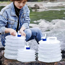 Outdoor Camping Collapsible Portable Water Container with Carry Handle Tap Valve Large Food Grade - justgrabit.in | Just Grab It