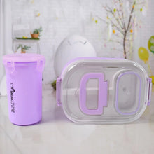Plastic Lunch Box With Small Box, Bottle & Sponn for Kids Lunch Box (4 Pc Set) - Justgrabit Inc.