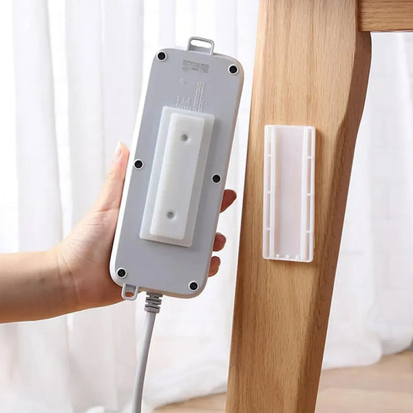 Self Adhesive No Hole Wall Mount, Reusable, Non Residue Plug Organizer For Home Office & Multiuse Device - justgrabit.in | Just Grab It