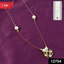 Elegant Traditional Multicolor Stone & Pearl Pendant Chain (1 Pc) - justgrabit.in | Just Grab It