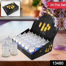 24 Pc Flameless and Smokeless Decorative Melting Candles LED Tea Light, Diwali - justgrabit.in | Just Grab It