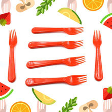 Plastic Fork Spoon, Fork Spoon Set, Fruit Fork Spoon Set | Baby Fork Spoon/Vegetable Fork Spoon, Plastic Salad Spoon, Dessert Spoon (6pc set) - justgrabit.in | Just Grab It