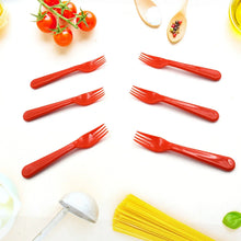 Plastic Fork Spoon, Fork Spoon Set, Fruit Fork Spoon Set | Baby Fork Spoon/Vegetable Fork Spoon, Plastic Salad Spoon, Dessert Spoon (6pc set) - justgrabit.in | Just Grab It