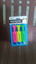 Highlighter Pen, Assorted Colours Water Based Broad Tip Writing Marker (3 Pcs Set) - Justgrabit Inc.