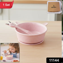 Premium Kids Feeding Bowl with Cute Spoon (1 Set, 240ML) - justgrabit.in | Just Grab It