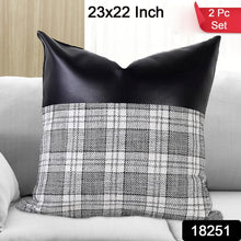 Pillow Covers Cushion Cases Soft Leather and Cotton (23 × 22 Inch / 1 Pair / 2 Pc) - justgrabit.in | Just Grab It
